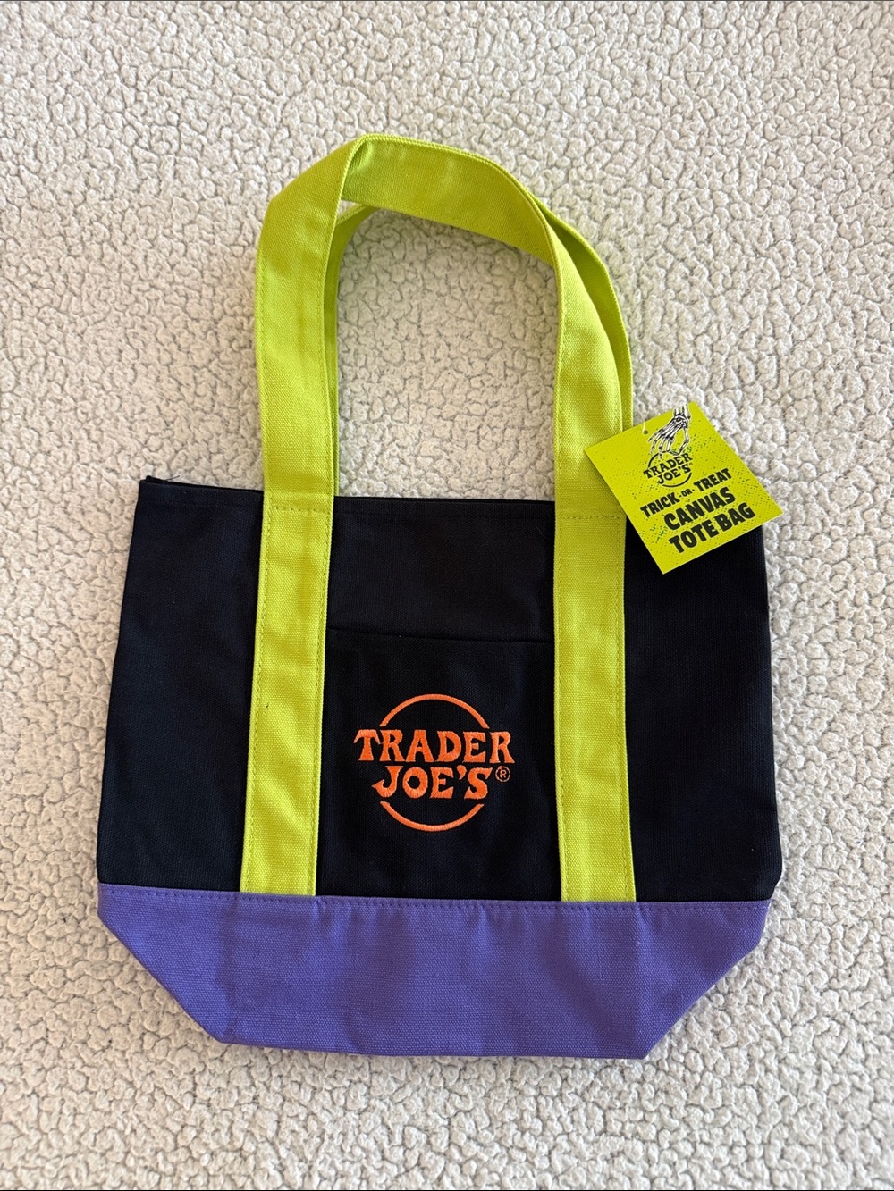 Trader Joe’s trick or treat canvas tote bag